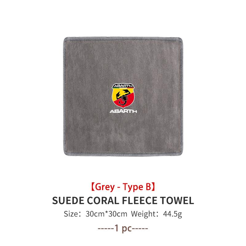 For Abarth Microfiber Towel Car Drying Towel Auto Plush Wash Towel Car Cleaning FR FIAT 500 Doblo Tipo Panda Ducato Punto Stilo