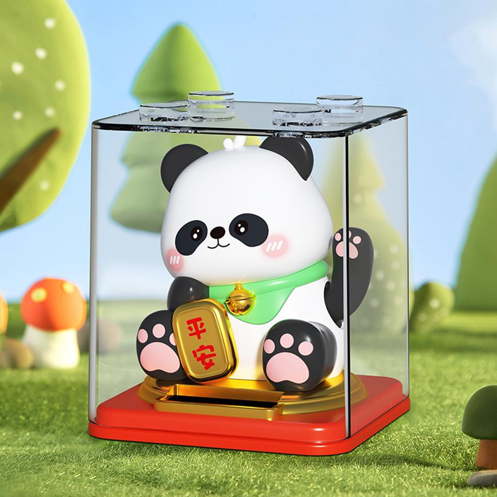3 Inch Solar Powered Panda Auto Decor Good Luck Gift Automatic Swing Arm Business Opening Gift Solar Panda Lucky Ornament