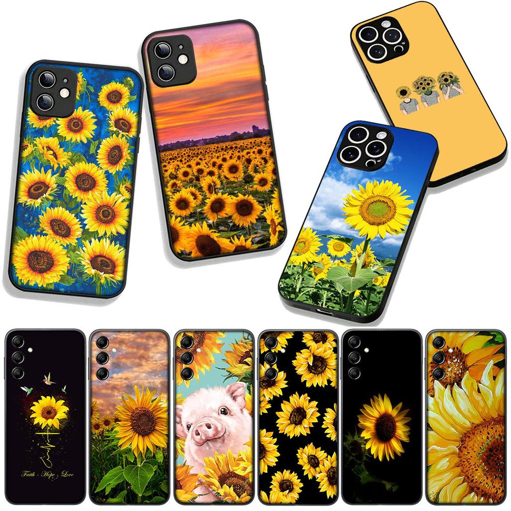 Yellow Flower Sunflower Cover Phone Case for Samsung Galaxy A36 A17 A26 A07 A35 A54 A53 A13 A33 A34 S8 S9 S20 S21 FE S10 Plus