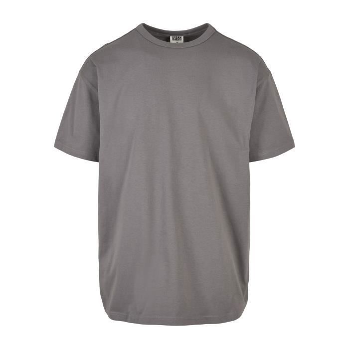 T-shirt - Urban Classics - Basic - Coton Biologique - Manches Courtes - Grande Taille - Gris Foncé