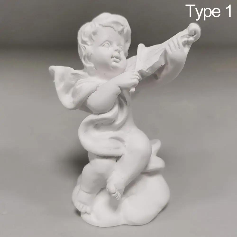 Nordic Style Resin Angel Gypsum Portraits Mini Cupid Figurines Plaster Sculpture Greek Mythology Statue Desktop Ornament Crafts