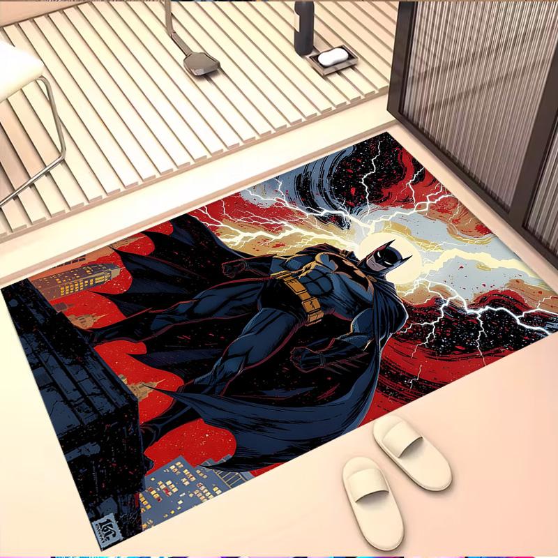Superheroes Print Rug, Washable Floor Carpet, For Entryway Dorm Laundry Room Office Study, Home Decor Birthday Christmas Gift