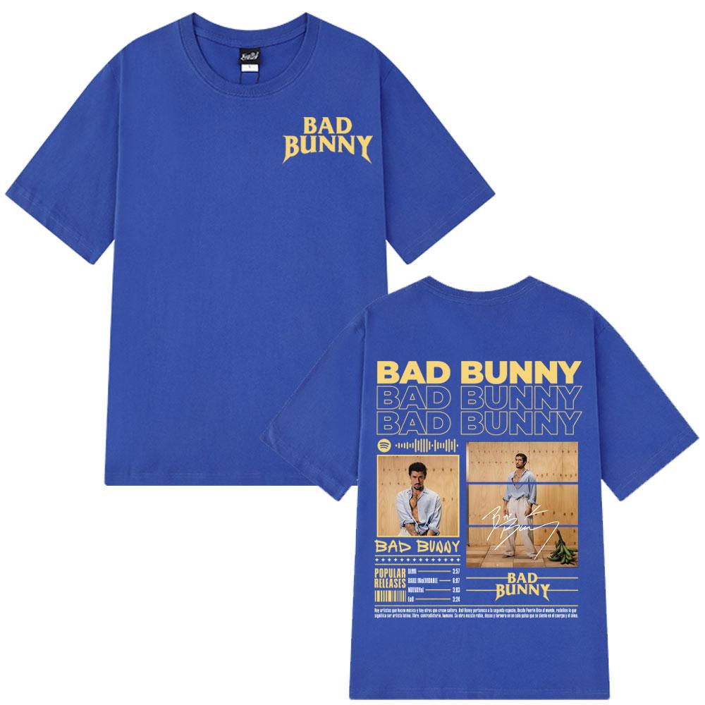 2025 Summer Rapper Bad Bunny Music Album Graphic T Shirt Men Women Harajuku Fashion 100% Pure Cotton Breathable Leisure T-shirt