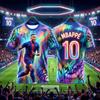 2026 Mbappé #10 Fan Soccer Jersey Unisex Adults Football T Shirt Graffiti Print Quick Dry Training Tee Fan Sport Top