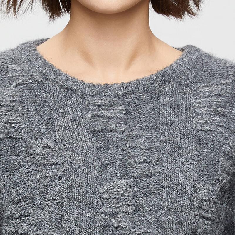 Damen Langarm Rundhals Strickpullover