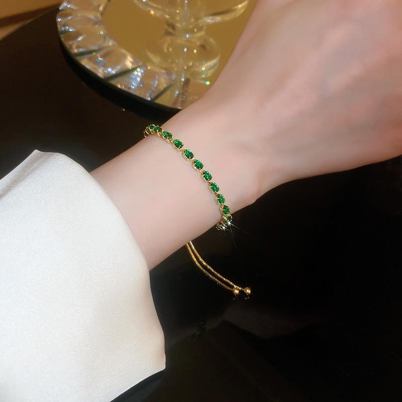 Korean Fashion Zircon Beaded Adjustable Bracelet – Elegant, Versatile Hand Jewelry