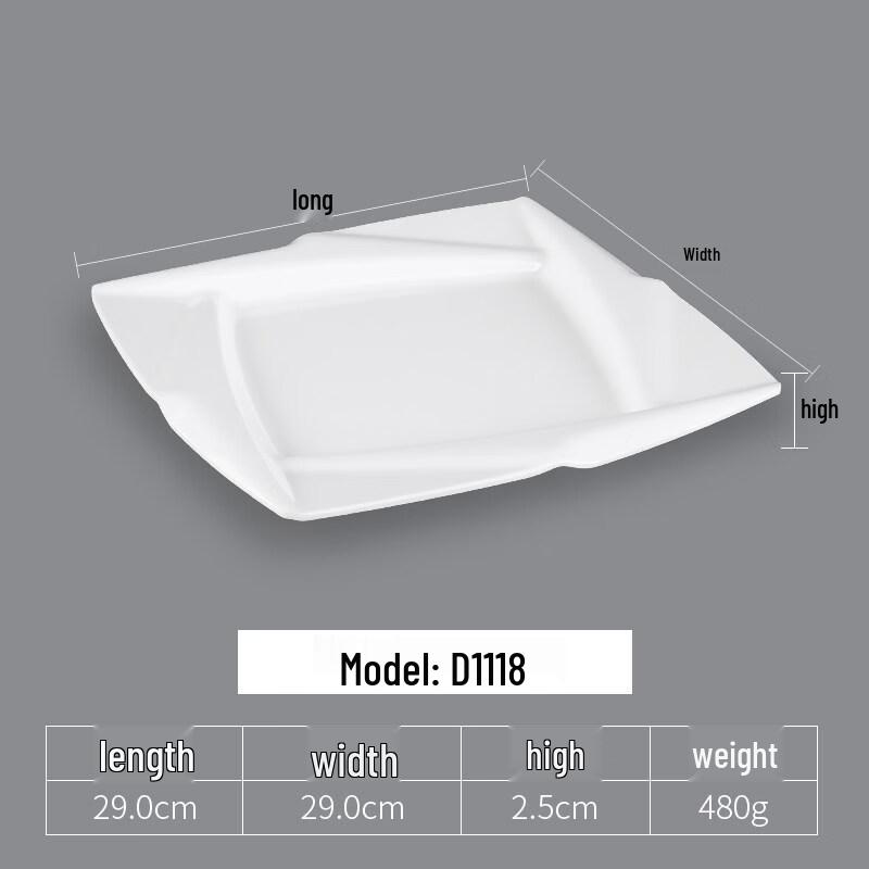 Melamine 3-Compartment Dumpling Serving Plates - White (5-Pack)