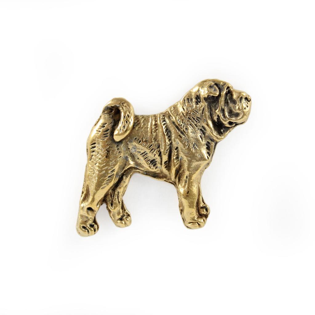 Shar Pei - Gold-plated Pin Brooch, Elegant Dog Ornament, Unique Pin by Art-Dog Brand