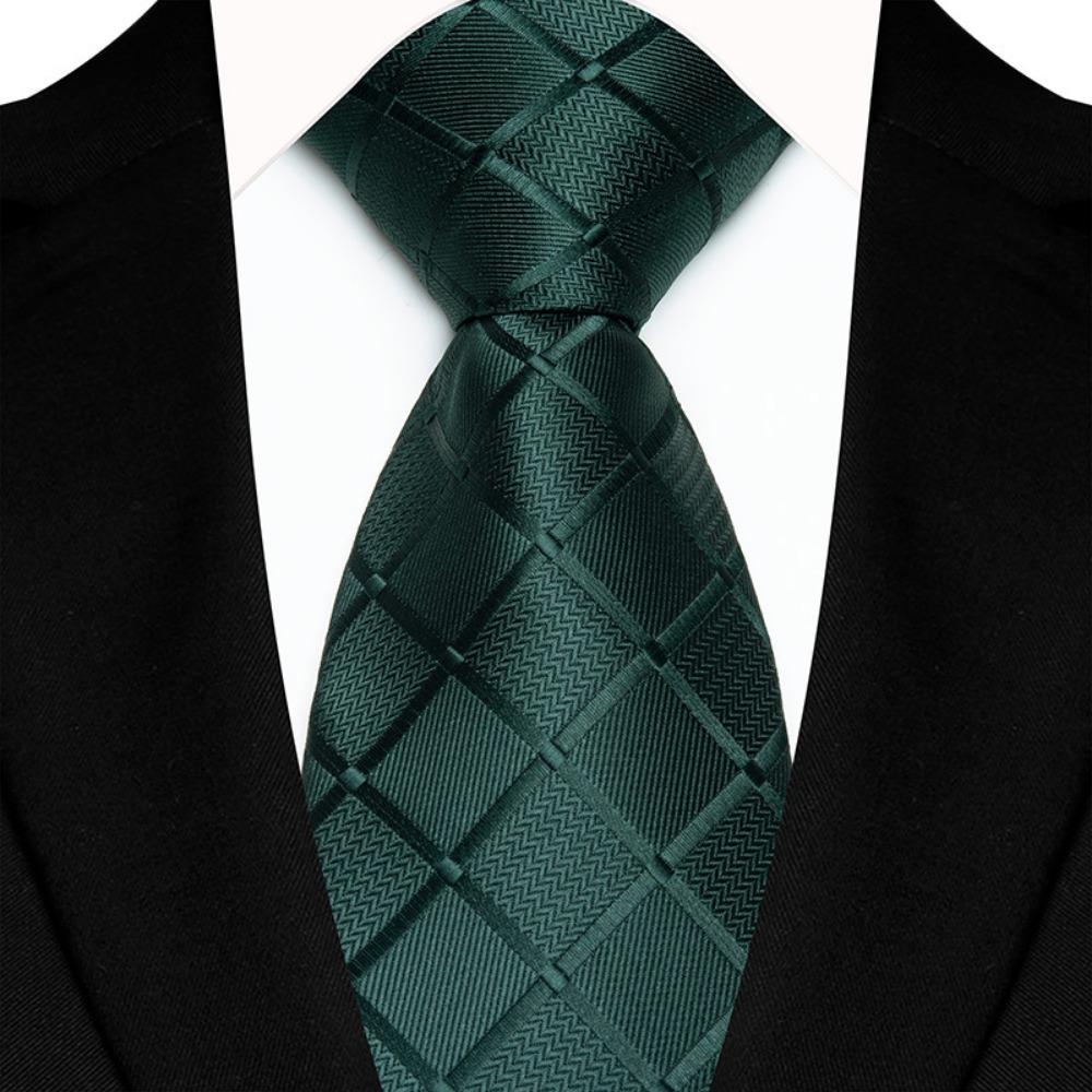 Single Color Plaid & Checks Ties 8CM Groom Jacquard New Mens Necktie  Formal Business