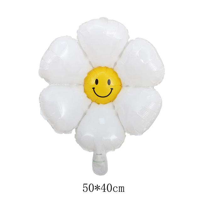 

2/3/5 шт., фольгированные воздушные шары с белыми цветами ромашки, реквизит для фотосессии, тема свадьбы, дня рождения, декора, гелиевые шары для детского душа Other