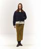 SATUR (W) Wide Collar Crop Padded Jacket Navy