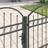 Garden Gate with Arched Top Assen Gray 4 X 1.25 M Steel