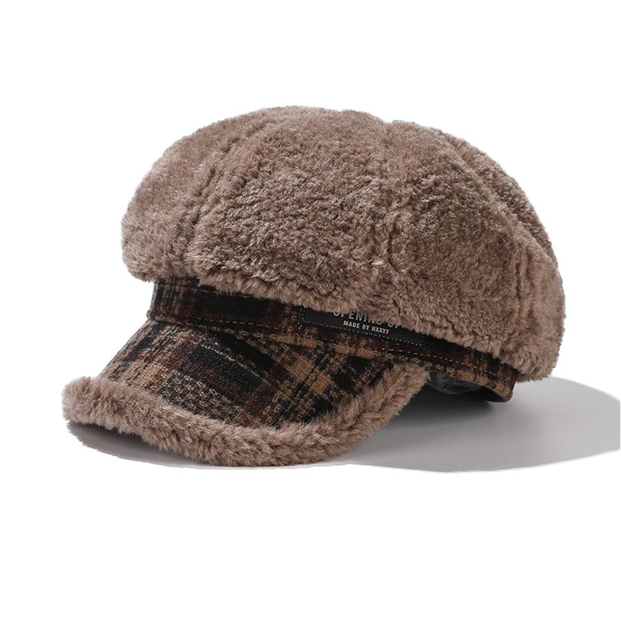 

Мягкая восьмиугольная кепка женская осенне-зимняя теплая берет с большой головой кепка газетчика хаки