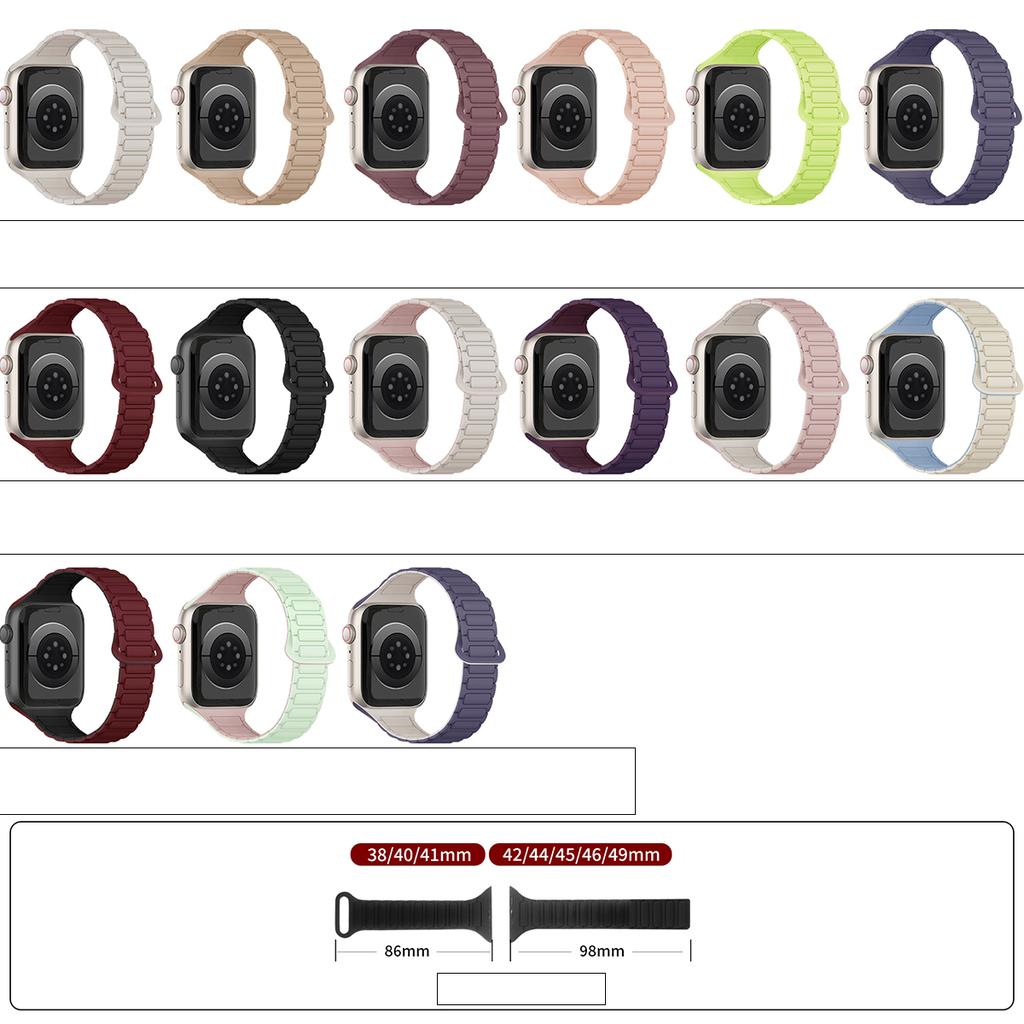 Magnetic Silicone Strap for Apple Watch Ultra 3 Band 49mm 46mm 42mm 45mm 44mm 40mm Bracelet Correa IWatch Series 11 10 9 8 7 SE