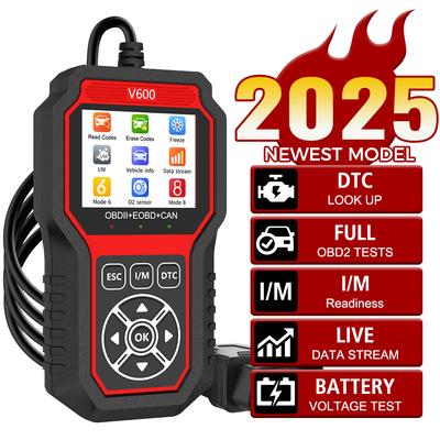 Car Diagnostic Tool OBD2 Scanner Battery Voltage Detection Professional DTC Lookup Fault Code Diagnostic Oxygen Sensor Test Color Display 2.8 Inches