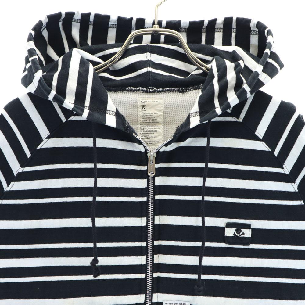 WTAPS made in Japan Border Pattern Long sleeve Zip hoodie S white x black Men's Used