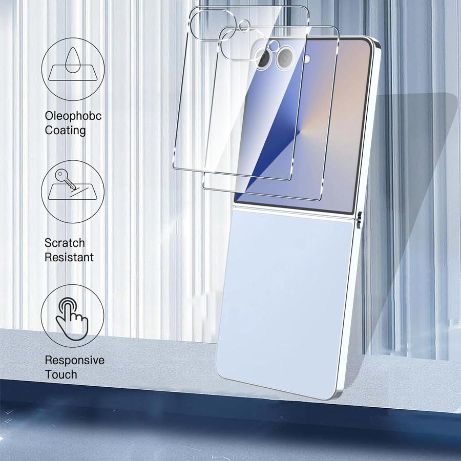 [3+3+3] 9IN1 HD Tempered Glass Outer Screen Protector +Soft Flexible TPU Screen Protector for Samsung Galaxy Z Flip 7 6 Flip7 FE Rear Camera Film