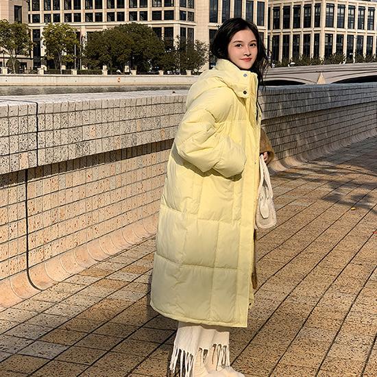 Autumn and Winter Down Cotton Jacket, Long Over The Knee Loose Cotton Jacket, Women's Casual Thick Cotton Jacket