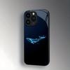 Fantasy Blue Whale Tempered Glass Phone Case Suitable for iPhone 17 16 15 14 13 12 11 Pro/ Max /Plus Anti-fall and Shockproof