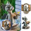 1 Pcs Cute Miniature Dinosaur Resin Model Thinking Statue Outdoor Garden Decor Indoor Home Desktop Pendant Home Decoration Craft