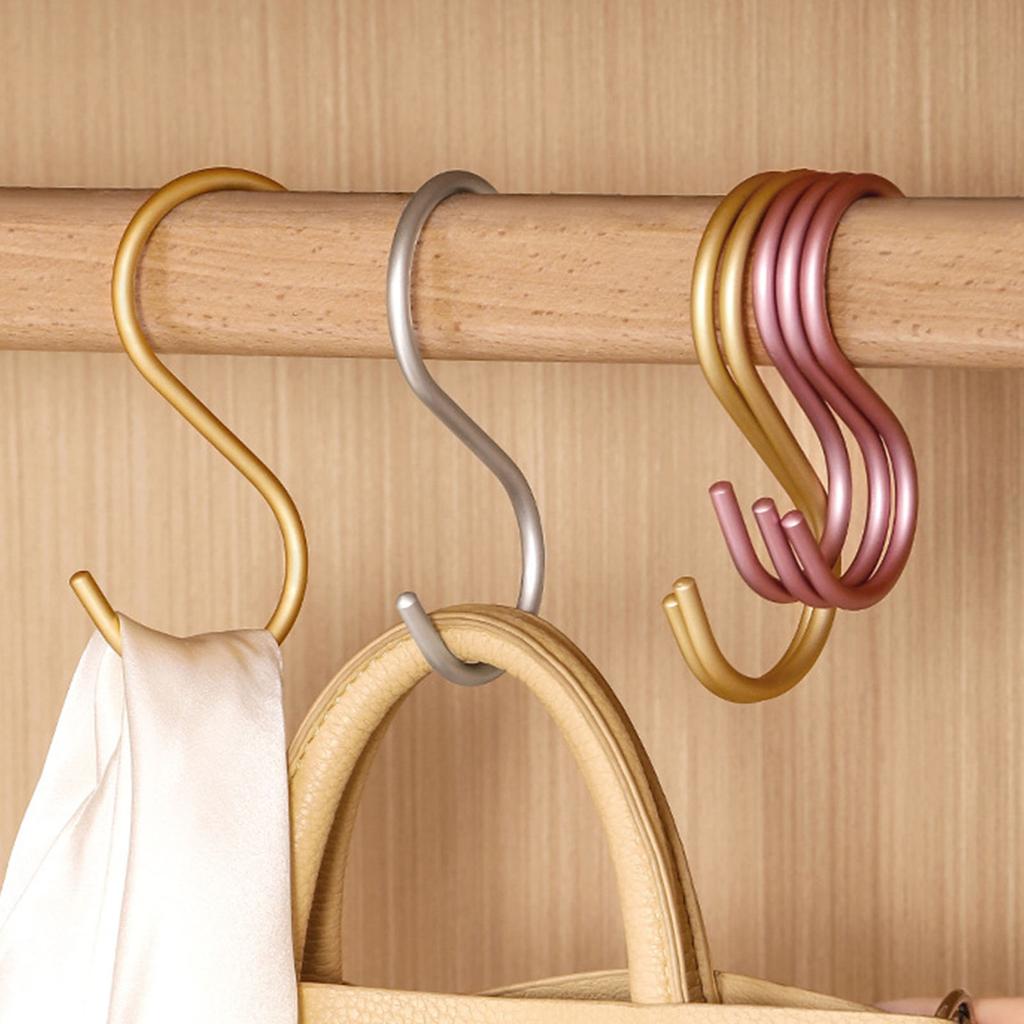 5pcs Large S Shaped Aluminum Hooks Waterproof Rust-Resistant Long Lasting for Hanging Kitchen Utensils Towels Clothes