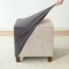 1PC Polar Fleece Ottoman Cover Elastic Square Footrest Cover Water Repellent Footstool Slipcover for Bedroom Party Hotel Decor
