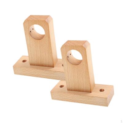 2 Pack of Wooden Brackets for Curtain Rods with Hole Size 3cm/1.18inch