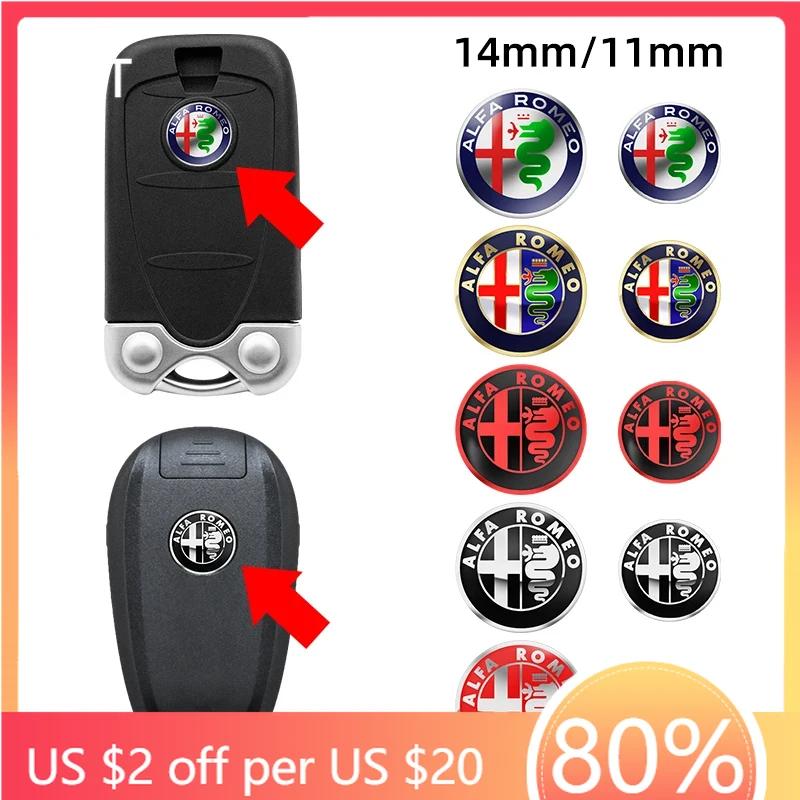 Hub Caps 5/10Pcs 14mm For Alfa Romeo Giulia Stelvio MiTo Giulietta Tonale ALFA Car Logo Remote Key Emblem Sticker Decoration Acc zr0