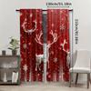 2pcs Reindeer Christmas Curtains - Festive Red & White Snowflake Design   Rod Pocket Window Treatment for Bedroom   Living Room   K
