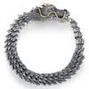 Collector's Grade Handmade Retro Thai Silver Dragon Head Bracelet - High-End Ethnic Fashion Jewelry
