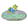 Welcome Frog Statue Luminous Garden Decor Resin Craftwork Patio Yard Lawn Animal Ornament for