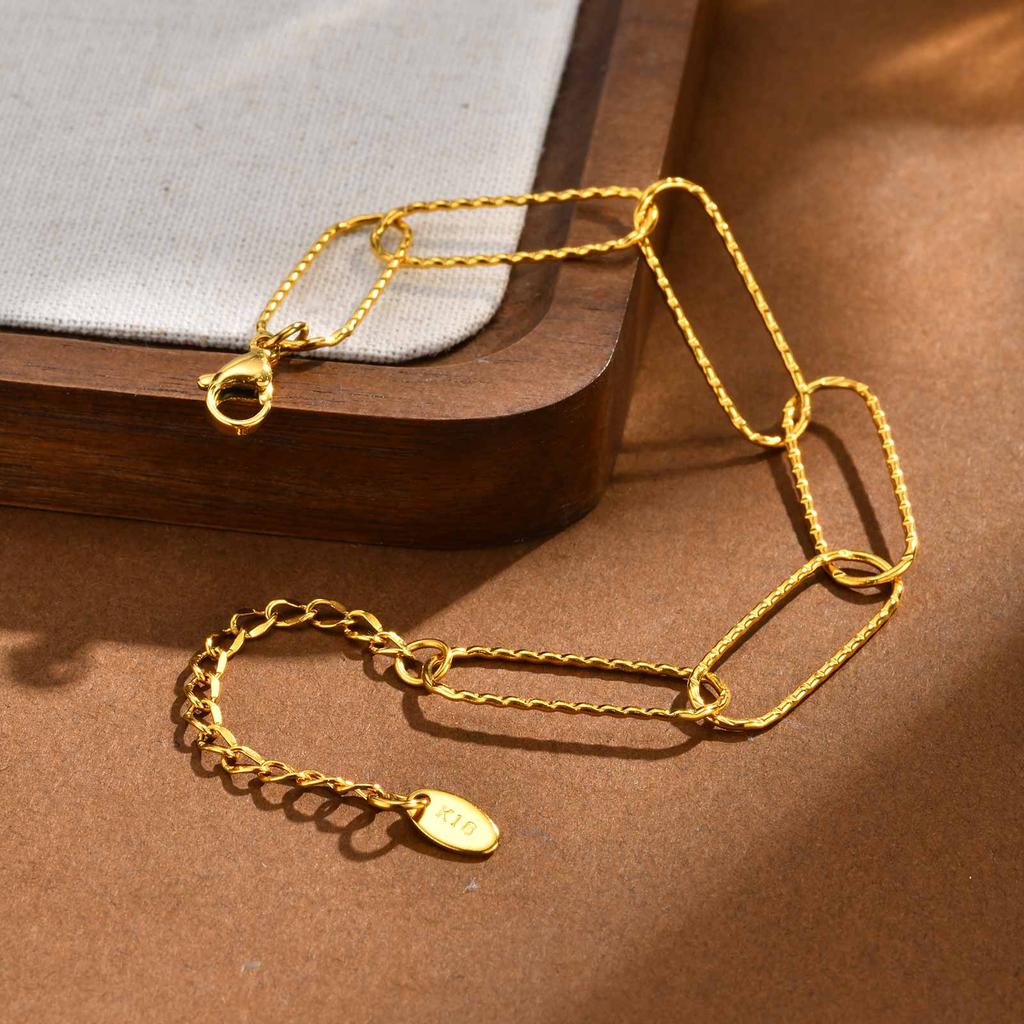 Women's Bracelets 18k PVD Gold Plated Stainless Steel Chain Minimalist Bracelet Waterproof Jewelry