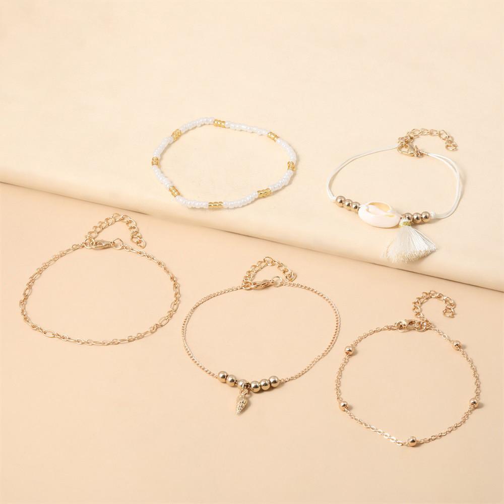 Star Moon Bracelet Anklet String Bead Hand Jewelry Six-piece Bracelet