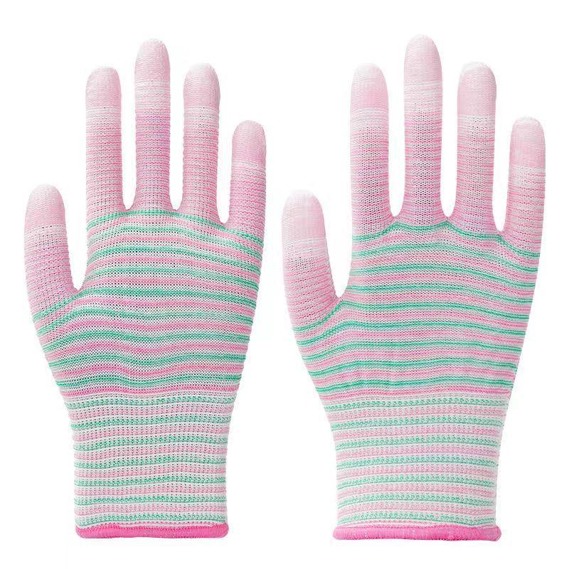 1/3/5 Perechi Mănuși de Lucru Respirabile Rezistente la Spini Antiderapante Rezistente la Uzură Nailon Mănuși Industriale cu Dungi Antistatice Mănuși de Grădinărit