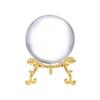 60mm (2.4 Inch) Crystal Ball Stereoscopic Glass Ball with Metal Stent Magic Ball (White)