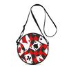 Poker Print Round Shoulder Bag Casual Messenger Bag Daily Adjustable Strap Crossbody Bag for Woman Best Gifts 2D Flat