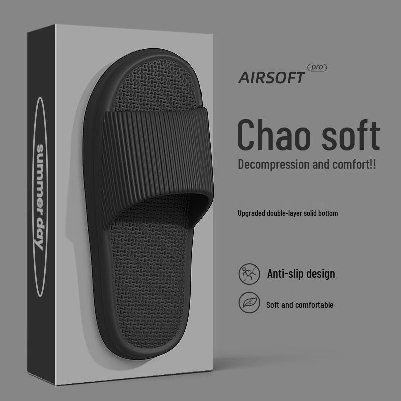 Men's 2024 Non-slip Indoor Summer Slippers: EVA Cool Bathroom Footwear for Couples