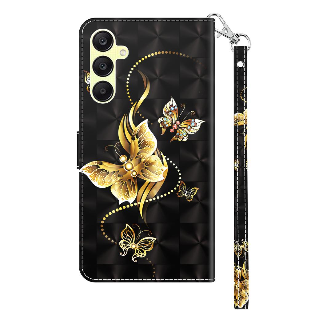 For Samsung Galaxy A25 5G (Global) (161.0 x 76.5 x 8.3mm) Pattern Printing Phone Case with Wrist Strap
