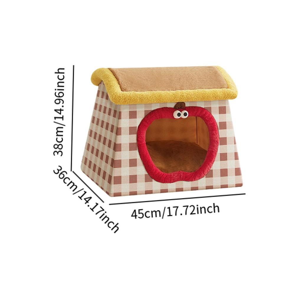 Semi Closed Dog Cat Nest Cat Bed for Indoor Cats Kennel Snooze Pet Bed Cozy Winter Warm Dog House Teddy Dog House Small Dogs