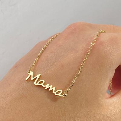 Nouveau produit ventes directes d'usine Mama mère collier lettre en acier inoxydable Bijoux pour la fête des mères Vente en gros pour femmes