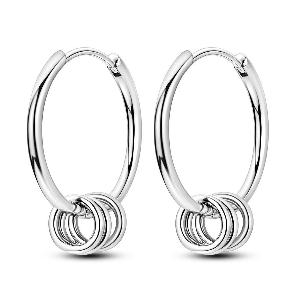 Silve Plated Hoop Earring Woman Eardrop Fashion Pendientes For Jewelry Gift Anniversary
