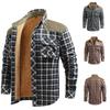 Fleece Verdickt Hemd herren Langarm Plaid Shirt Casual Werkzeug Jacke