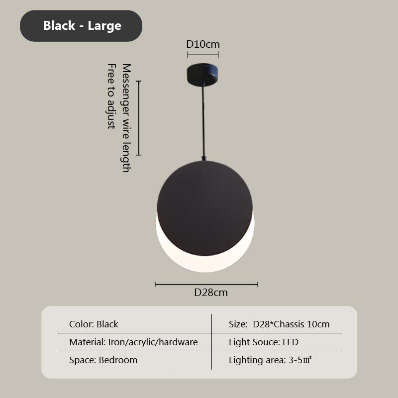 

Современный креативный светодиодный подвесной светильник для домашнего декора, гостиная, столовая, спальня, прикроватная подвесная лампа, блестящий круглый черный светильник Warm white
