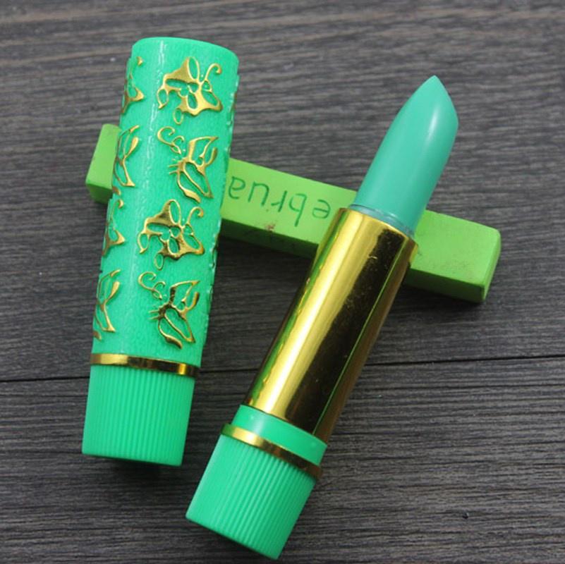 Dunkelgrüner Magic Spotting Lipgloss Lippenstift, langlebiger Lipliner, Schmetterlingskosmetik, Make-up