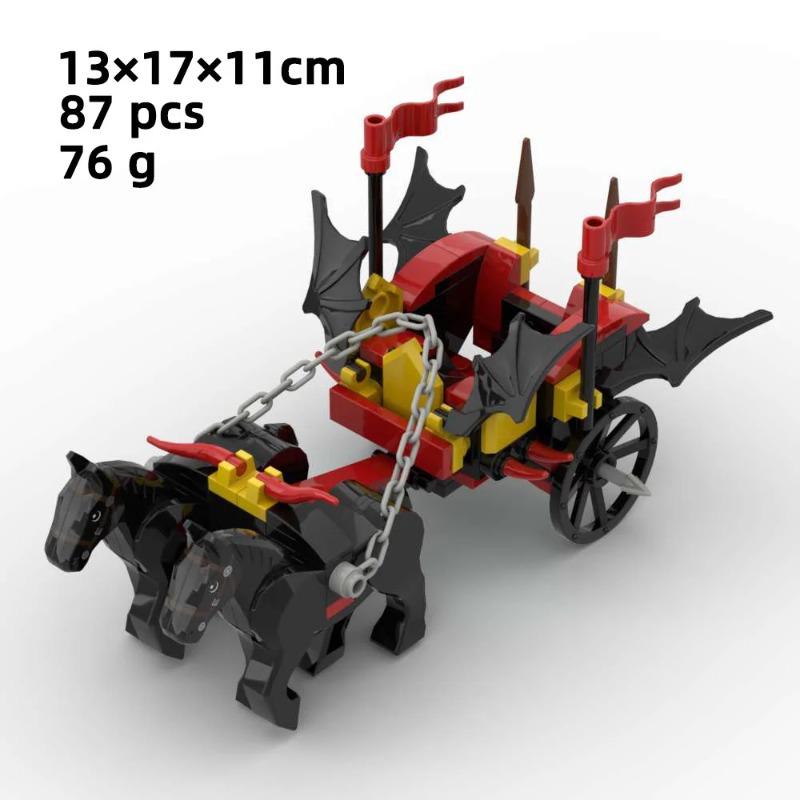City Creativity DIY Medieval Military Knight Carriage Chariot MOC Model Building Blocks Bricks Educational Children's Toys Gift