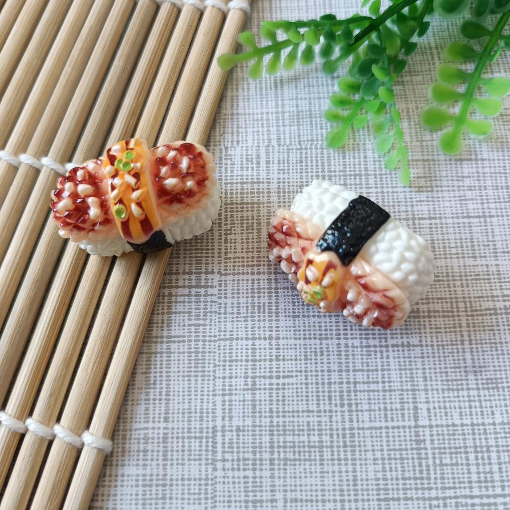 100PCS Sweet Sushi Miniature Flat Back Resin Cabochons for Hairpin Scrapbooking DIY Home Decor Resin Craft Dolls Accessories