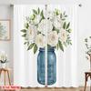 2pcs 2D Flat Printing Scene Curtains Vintage Floral Mason Jar Laundry Polyester Without Electricity Party Decorations for