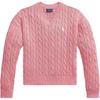 Polo Zopfmuster Baumwolle V-Ausschnitt Besticktes Pony Pullover Kinderpullover 313A11238-003