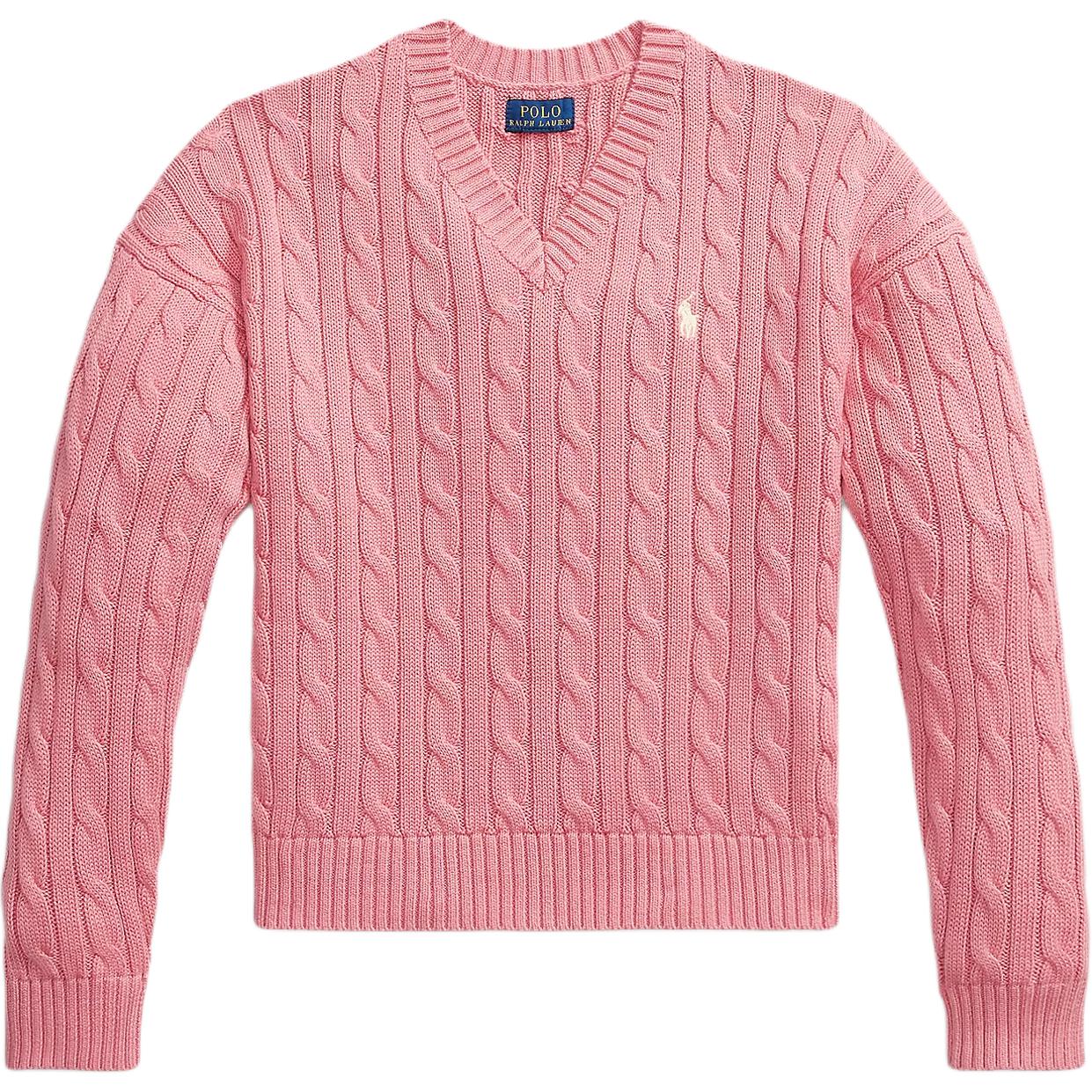 

Polo Ralph Lauren Вязаный с косами Хлопковый свитер с V-образным вырезом и вышитой лошадкой Детский свитер 313A11238-003 XL