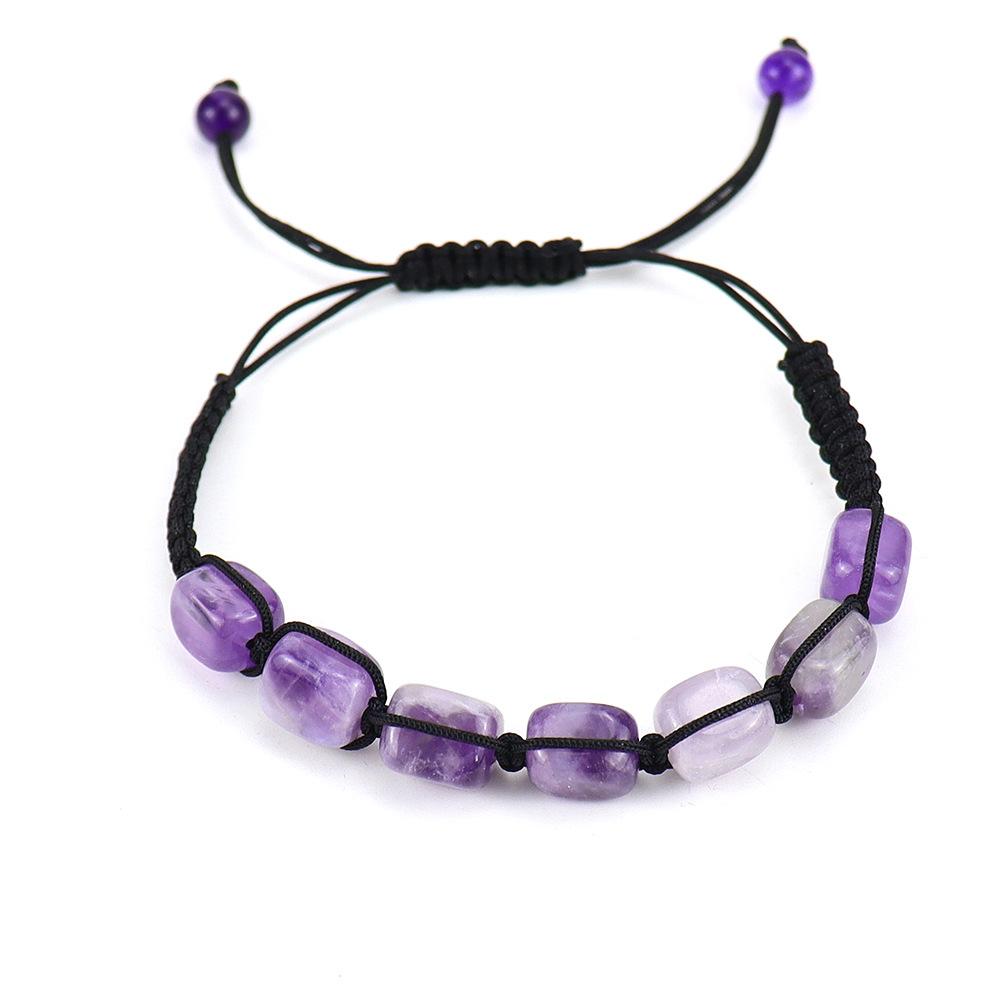 Hand-Woven Colorful Crystal Bracelet Rectangular Stone Yoga Bracelet B62